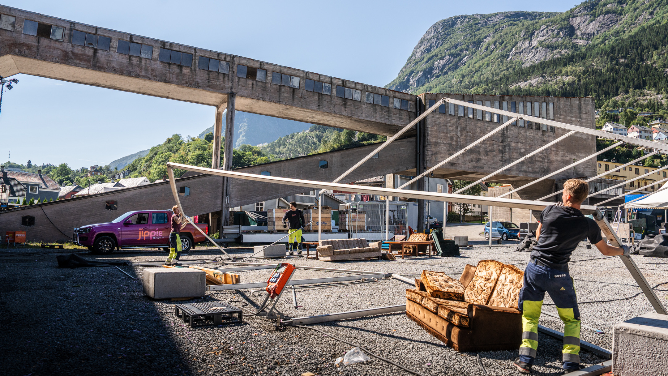 Opprigg til festivalen Sus & Dus i Odda. Foto: Geir Ingvard Remme