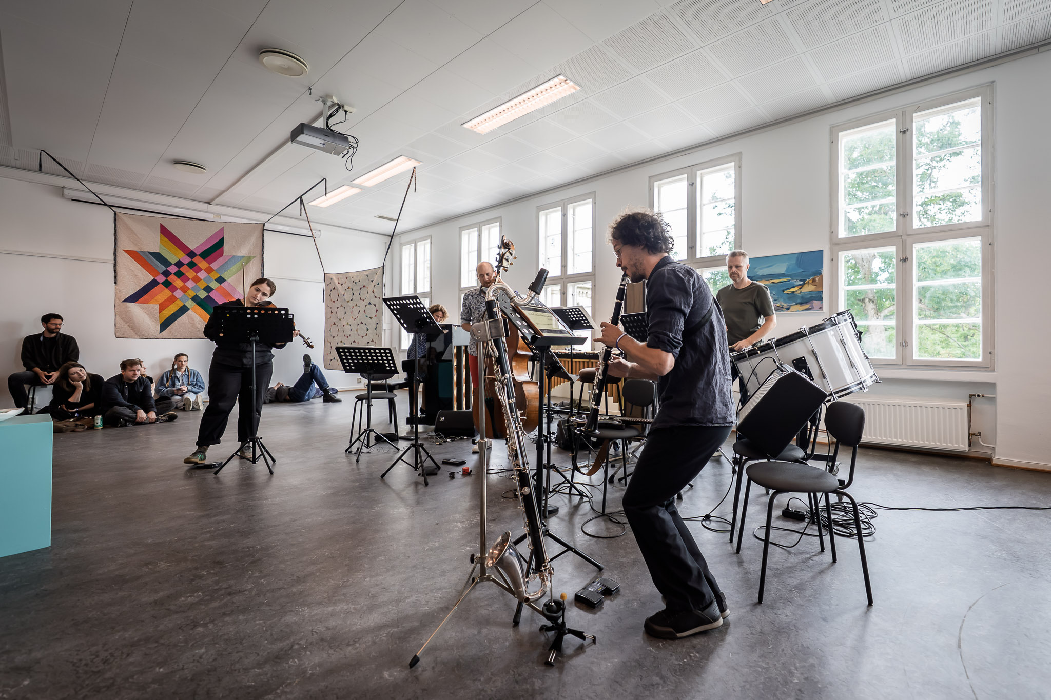 Nytt preprod- og fremføringslokale. Her med Trondheims samtidssinfonietta, SiTron, Kunstfest Rotvoll 2025. Foto: Thor Egil Leirtrø