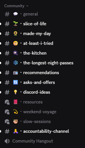 Ulike kanaler for ulike typer samtaler. Foto: Skjermdump